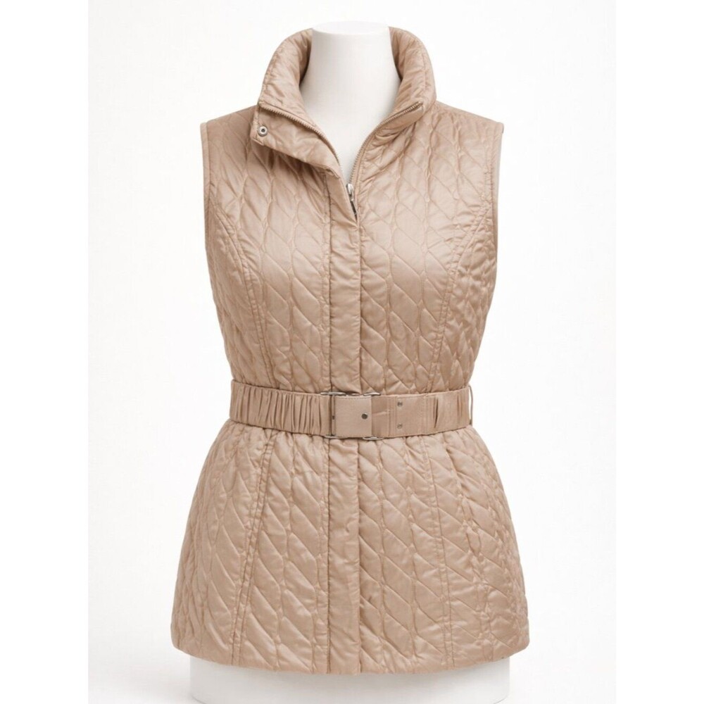 White House Black Market Quilted / Belted Vest - Size XXS - EUC